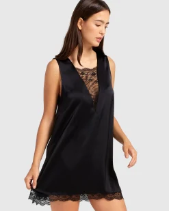 Hot Belle & Bloom After Party Lace Mini Dress - Black