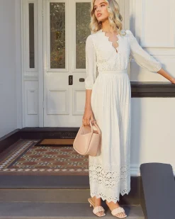 Outlet Belle & Bloom All Eyes On Me Midi Dress - White