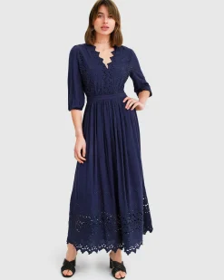Discount Belle & Bloom All Eyes On Me Midi Dress - Navy
