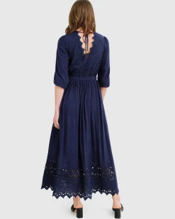 Discount Belle & Bloom All Eyes On Me Midi Dress - Navy
