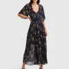 Sale Belle & Bloom Amour Amour Ruffled Midi Dress - Navy