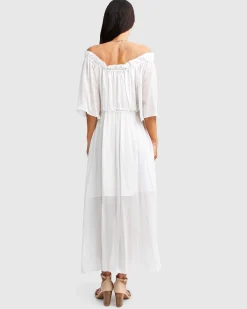 Online Belle & Bloom Amour Amour Ruffled Midi Dress - White