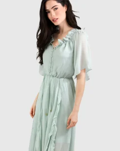 Online Belle & Bloom Amour Amour Ruffled Midi Dress - Spearmint FINAL SALE SpearmintFINALSALE