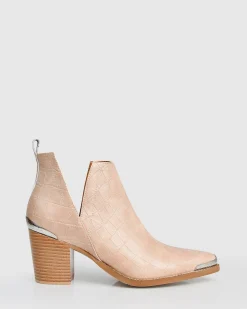 Best Belle & Bloom Austin Croc Embossed Ankle Boot - Blush