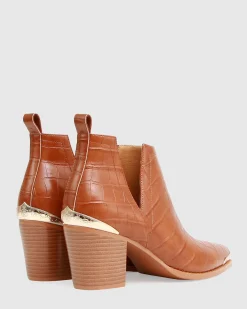 Best Belle & Bloom Austin Croc Embossed Ankle Boot - Camel