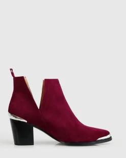 Hot Belle & Bloom Austin Suede Ankle Boot - Merlot