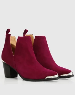Hot Belle & Bloom Austin Suede Ankle Boot - Merlot