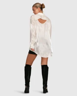 Clearance Belle & Bloom Back To You Irredescent Shirt - White