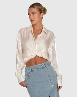 Clearance Belle & Bloom Back To You Irredescent Shirt - White