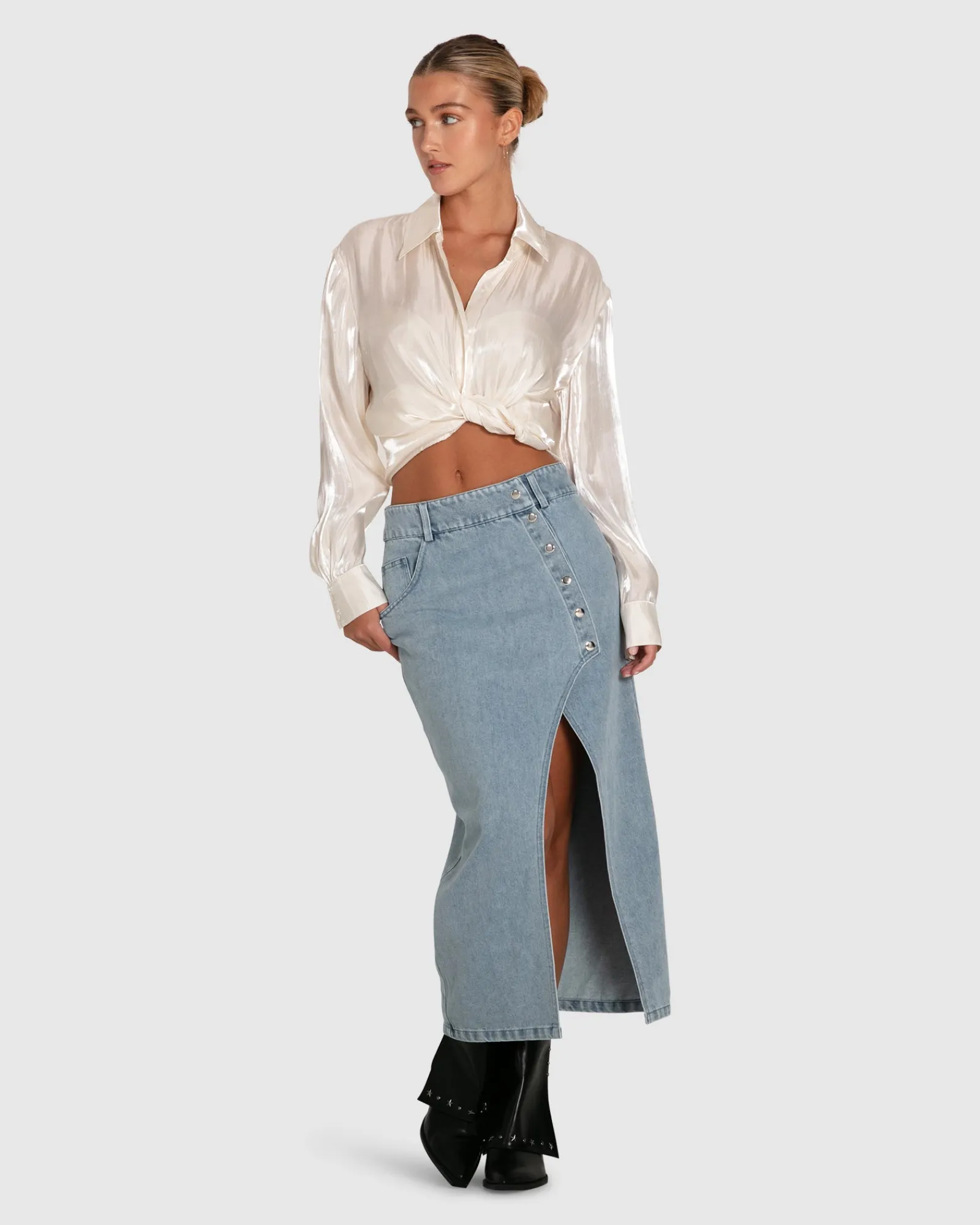 Clearance Belle & Bloom Back To You Irredescent Shirt - White