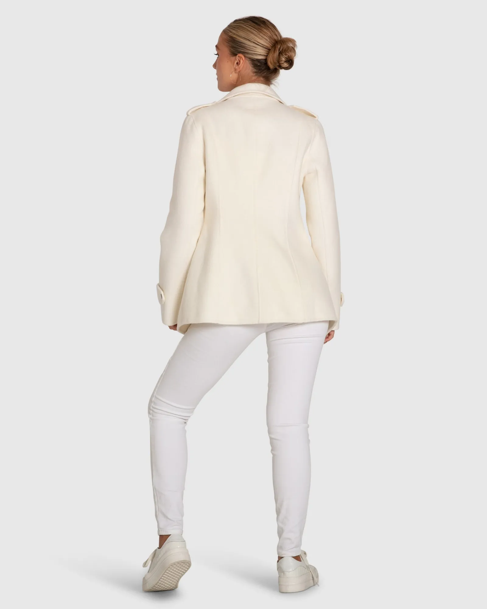 Discount Belle & Bloom Bad Girl Wool Blend Moto Coat - Cream