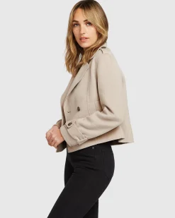Hot Belle & Bloom Better Off Military Peacoat - Sand