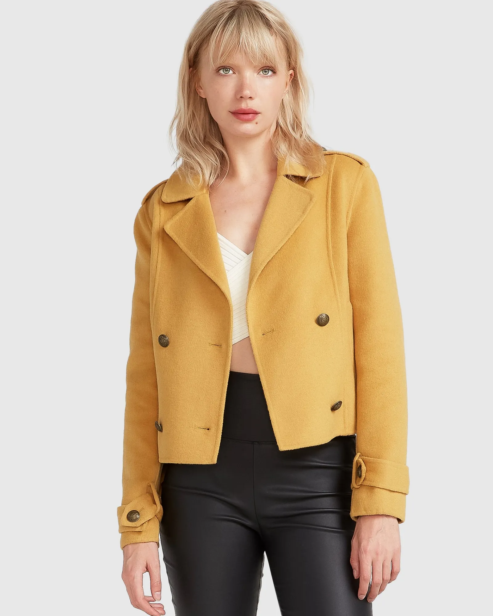 New Belle & Bloom Better Off Military Peacoat - Antique Gold AntiqueGold