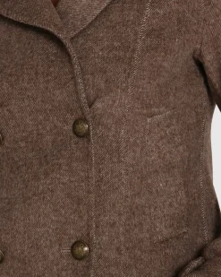 Online Belle & Bloom Better Off Military Peacoat - Walnut