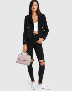 Discount Belle & Bloom Better Off Military Peacoat - Navy
