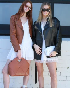 Outlet Belle & Bloom BFF Belted Leather Jacket