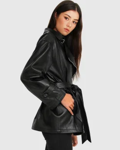 Outlet Belle & Bloom BFF Belted Leather Jacket