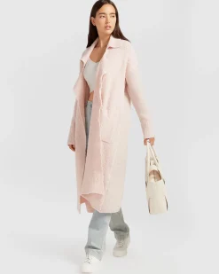 Best Belle & Bloom Born To Run Sustainable Sweater Coat - Pale Pink PalePink