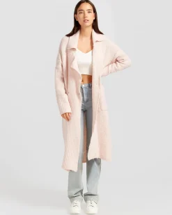 Best Belle & Bloom Born To Run Sustainable Sweater Coat - Pale Pink PalePink