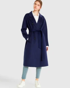 Outlet Belle & Bloom Boss Girl Double-Breasted Lined Wool Coat - Midnight Blue BreastedLinedWoolCoat-MidnightBlue