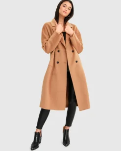 Hot Belle & Bloom Boss Girl Double-Breasted Lined Wool Coat - Camel BreastedLinedWoolCoat-Camel