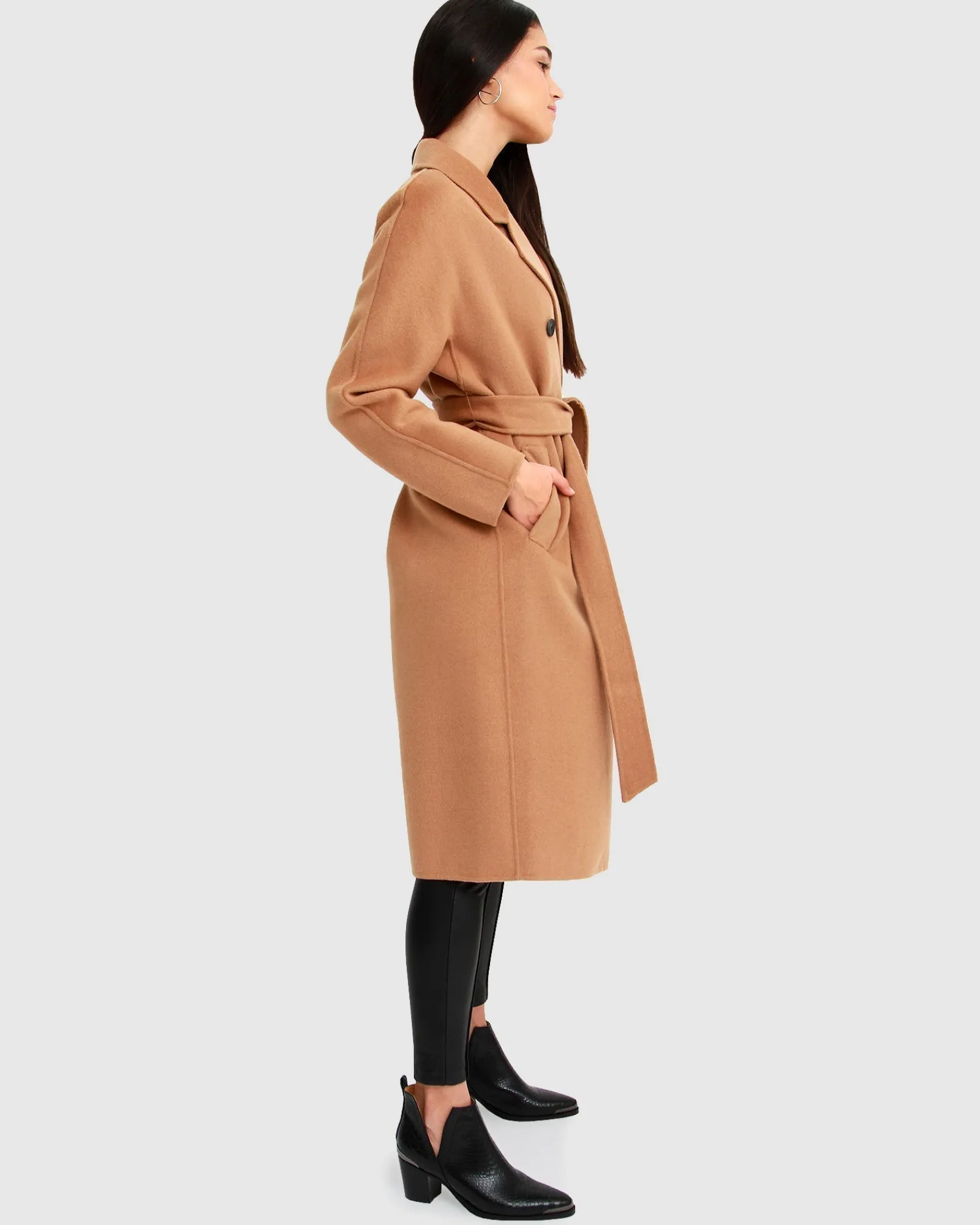 Hot Belle & Bloom Boss Girl Double-Breasted Lined Wool Coat - Camel BreastedLinedWoolCoat-Camel