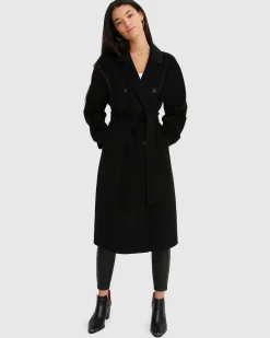 Fashion Belle & Bloom Boss Girl Double-Breasted Lined Wool Coat - Black BreastedLinedWoolCoat-Black
