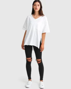 Best Belle & Bloom Brave Soul Oversized T-Shirt - White Shirt-White