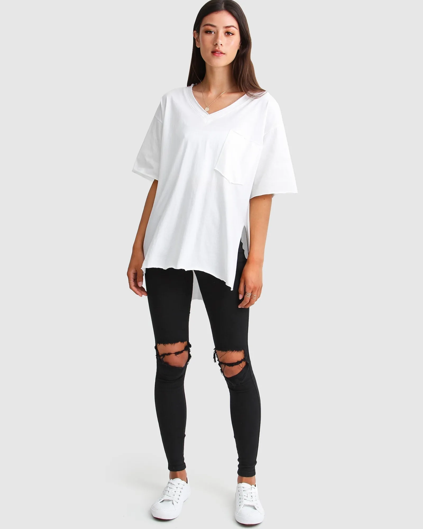 Best Belle & Bloom Brave Soul Oversized T-Shirt - White Shirt-White
