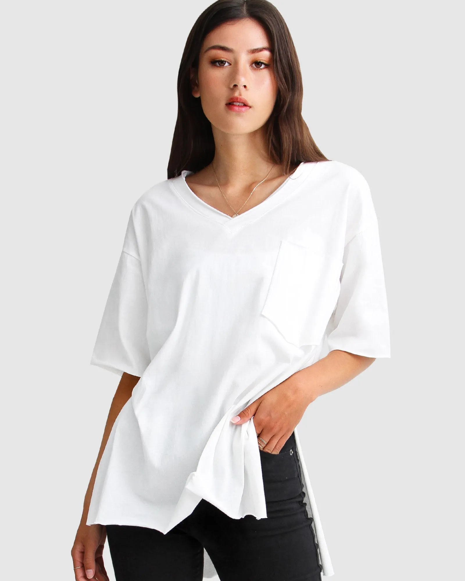 Best Belle & Bloom Brave Soul Oversized T-Shirt - White Shirt-White