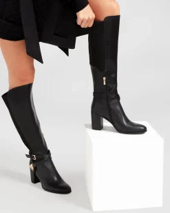 Clearance Belle & Bloom Breton Knee High Boot - Black