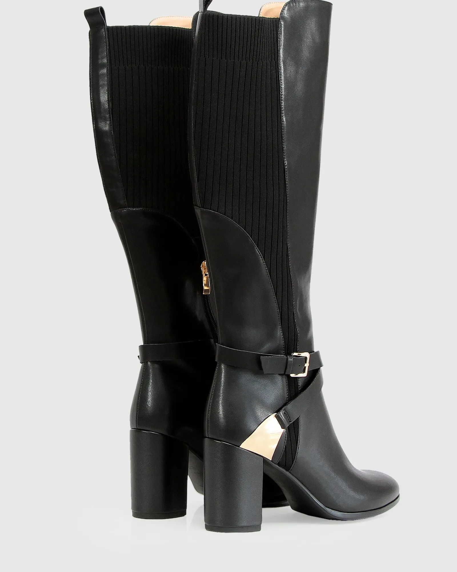 Clearance Belle & Bloom Breton Knee High Boot - Black