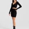 Fashion Belle & Bloom C'est Belle Knit Mini Skirt - Black