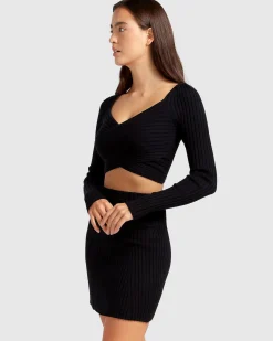Fashion Belle & Bloom C'est Belle Knit Mini Skirt - Black