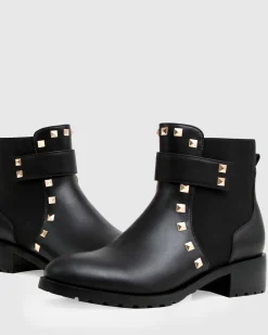 Fashion Belle & Bloom City Lights Leather Ankle Boot - Black