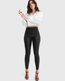 Fashion Belle & Bloom City Slicker Coated Legging - Black