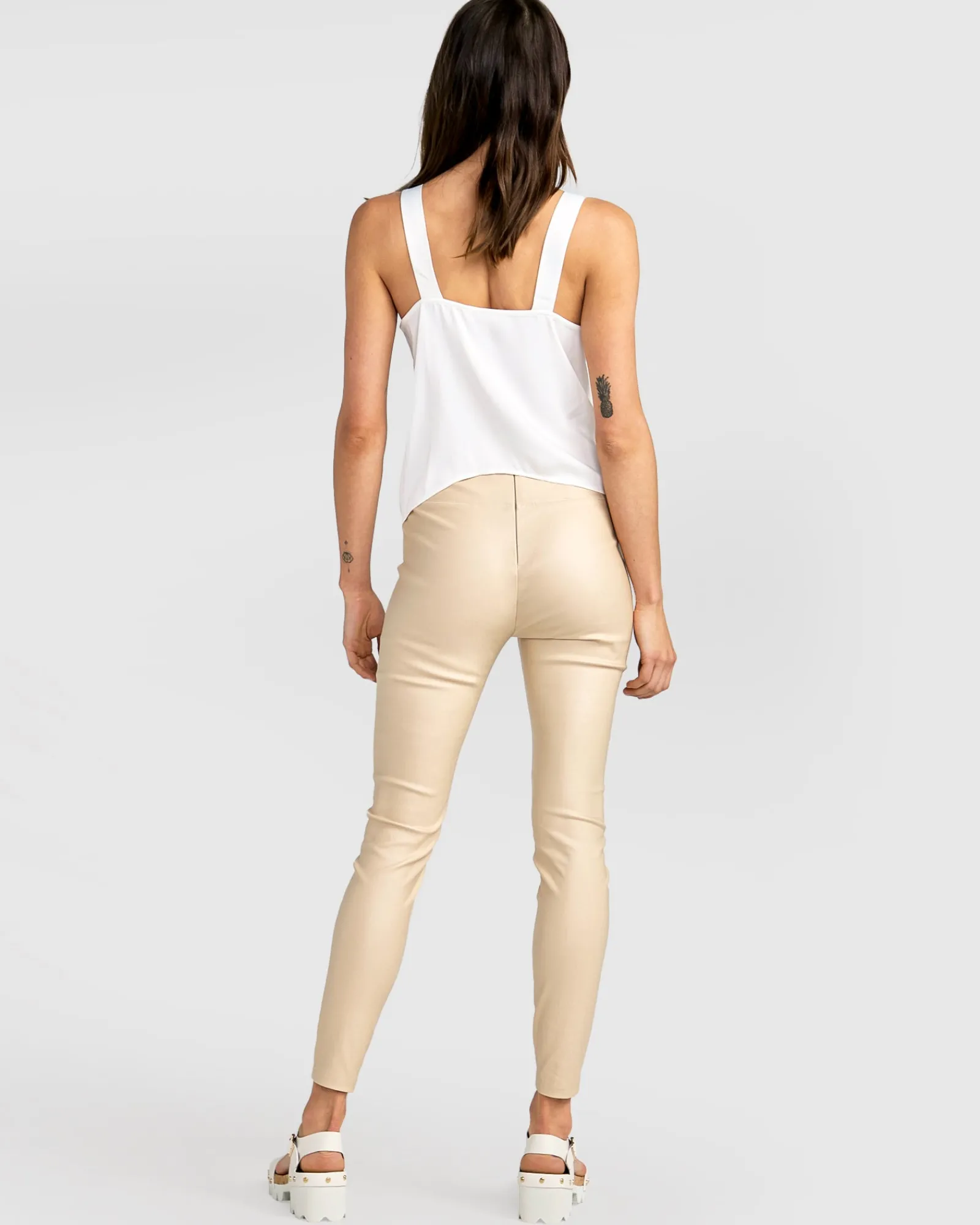 New Belle & Bloom City Slicker Coated Legging - Sand