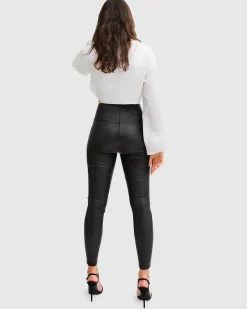 Fashion Belle & Bloom City Slicker Coated Legging - Black
