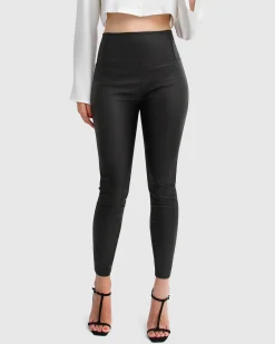 Fashion Belle & Bloom City Slicker Coated Legging - Black