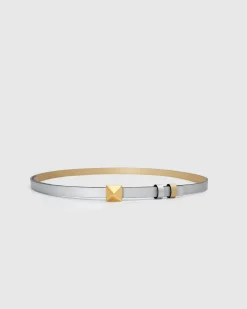 Outlet Belle & Bloom Cleopatra Pyramid Stud Leather Belt - Metallic
