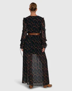 Sale Belle & Bloom Come As You Are Floral Maxi Dress - Navy