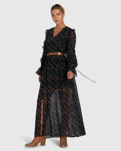 Sale Belle & Bloom Come As You Are Floral Maxi Dress - Navy