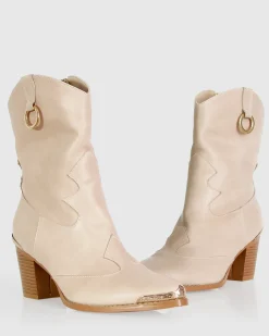 Hot Belle & Bloom Dallas Western Boot - Stone