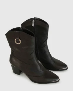 Online Belle & Bloom Dallas Western Boot - Vintage Black VintageBlack