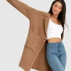 Clearance Belle & Bloom Days Go By Sustainable Blazer Cardigan - Camel