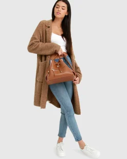 Clearance Belle & Bloom Days Go By Sustainable Blazer Cardigan - Camel