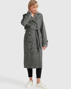 Discount Belle & Bloom Empirical City Trench Coat - Washed Black WashedBlack