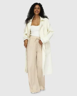 New Belle & Bloom Empirical Trench Coat - Cream