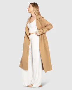 Hot Belle & Bloom Empirical Trench Coat - Khaki