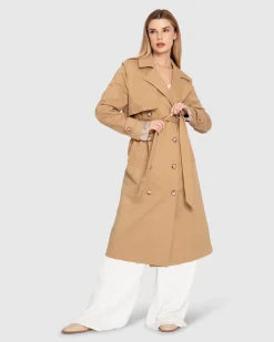 Hot Belle & Bloom Empirical Trench Coat - Khaki